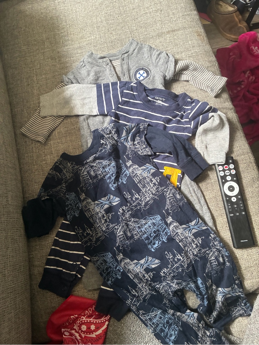 Carter's Navy Striped & Printed Baby One-Piece set of 3